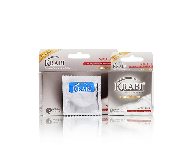 Khám phá bí mật của bao cao su Krabi mix 3in1 gân - gai - gel