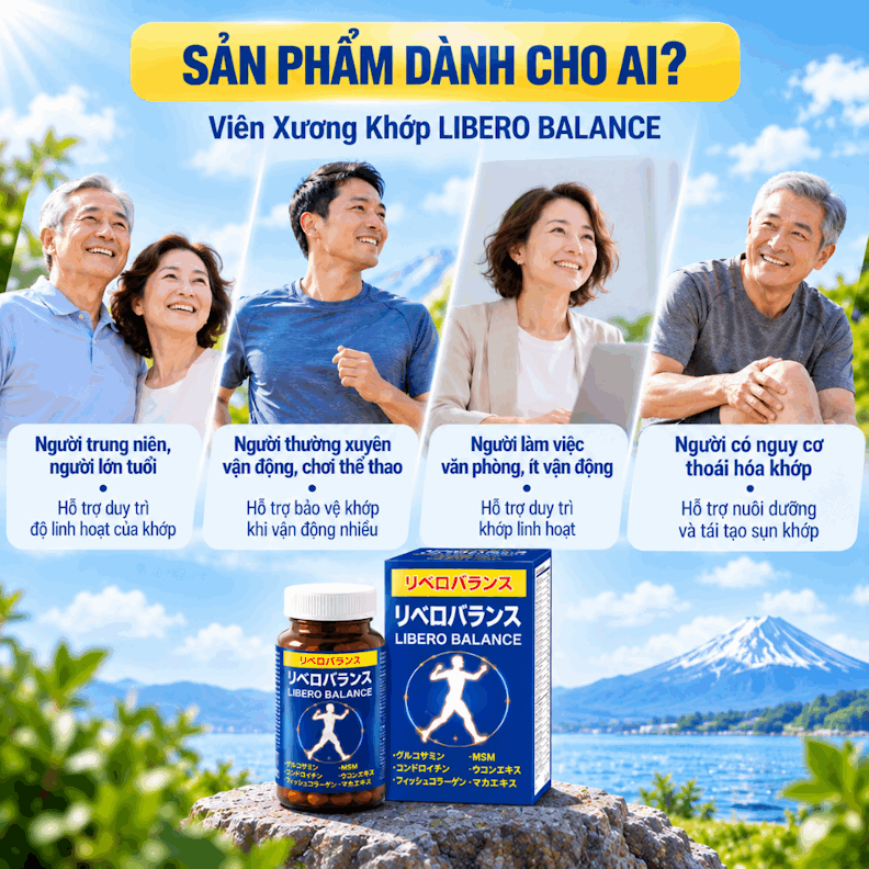 Bổ khớp Nhật Libero Balance , nhập khẩu Nhật Bản, hộp 180 viên.