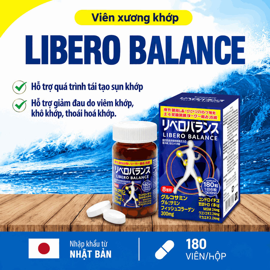 Bổ khớp Nhật Libero Balance , nhập khẩu Nhật Bản, hộp 180 viên.