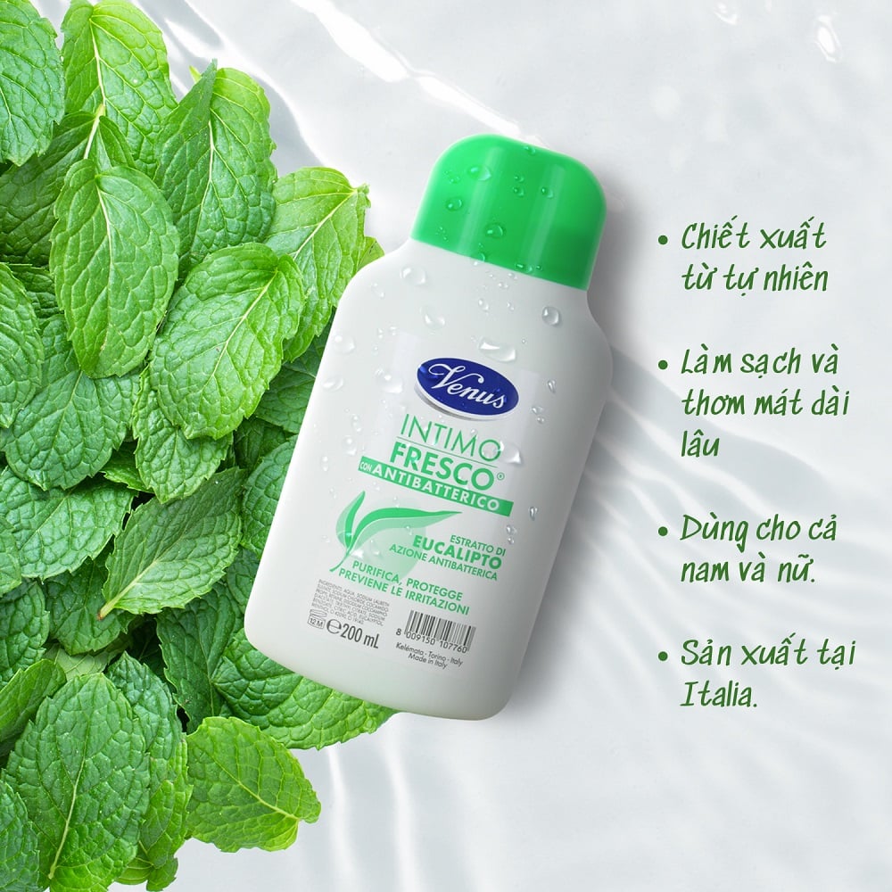 Dung dịch vệ sinh Venus Intimo Fresco bạc hà , nhập khẩu ITALIA, hộp 200ML