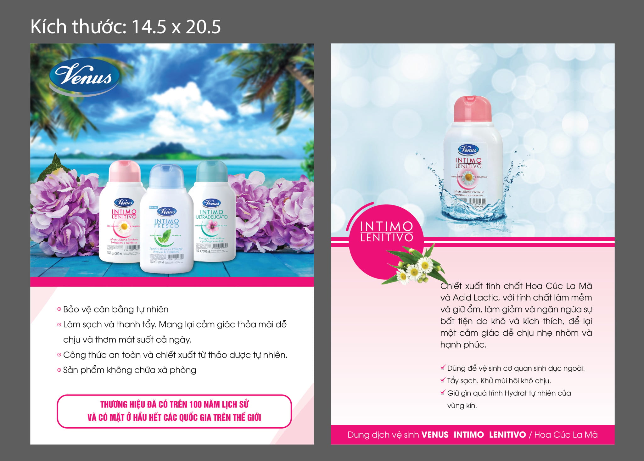 Dung dịch vệ sinh Venus Intimo Ultra Delicato hoa Cẩm Quỳ, nhập khẩu ITALIA, hộp 200ML