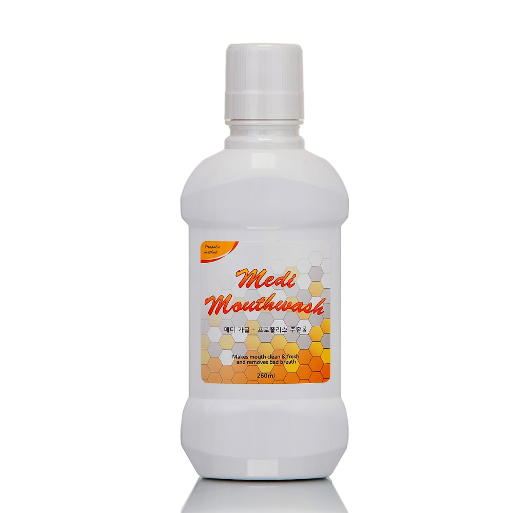 Nước súc miệng Medi Mouthwash Propolis vị keo ong, nhập khẩu từ Hàn Quốc, chai 260ML